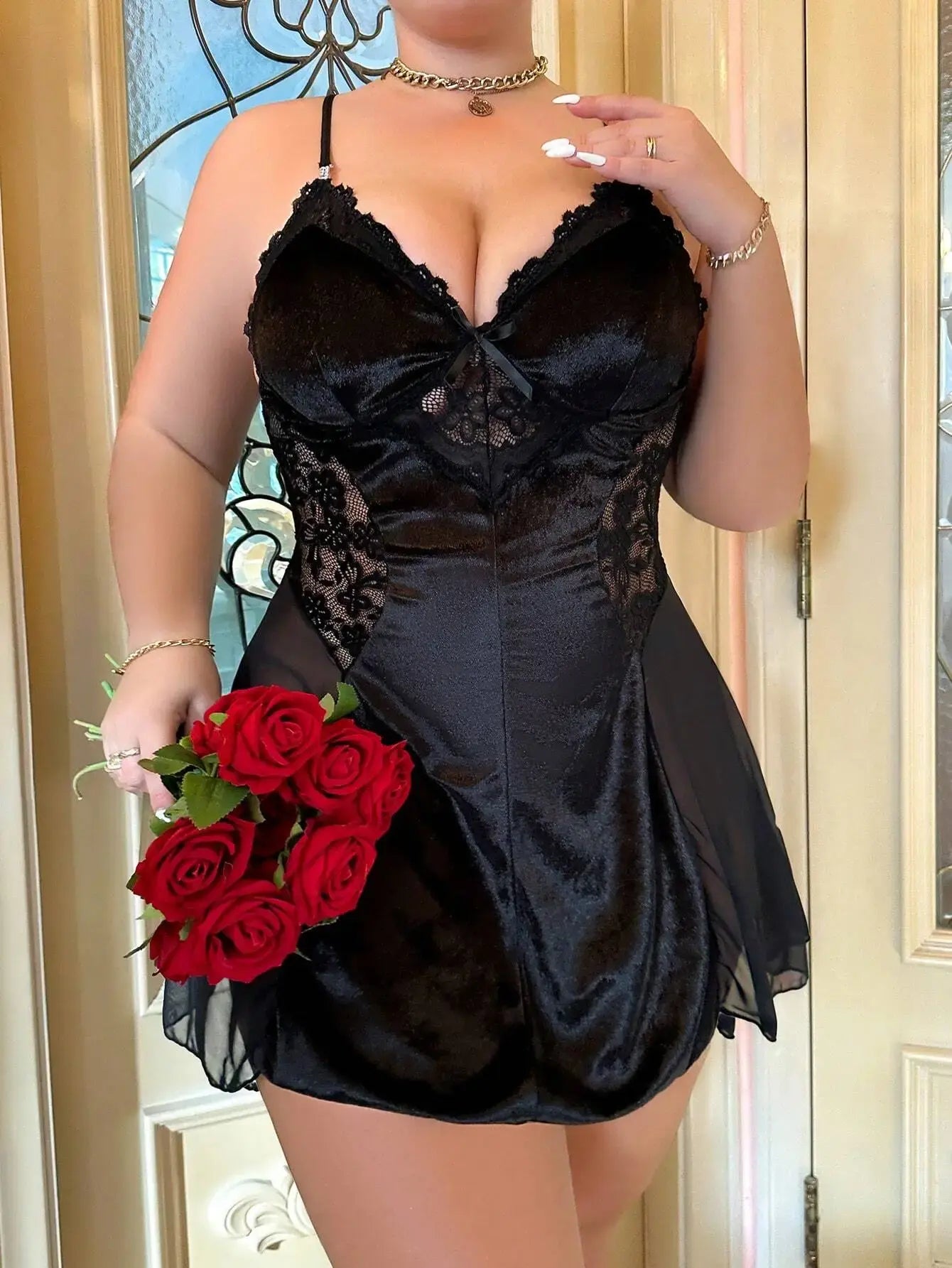 Lingerie Plus Size Preta Feminina