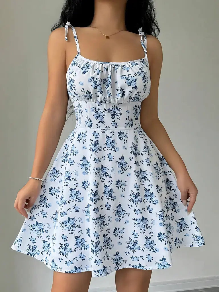 Vestido Branco Floral Curto