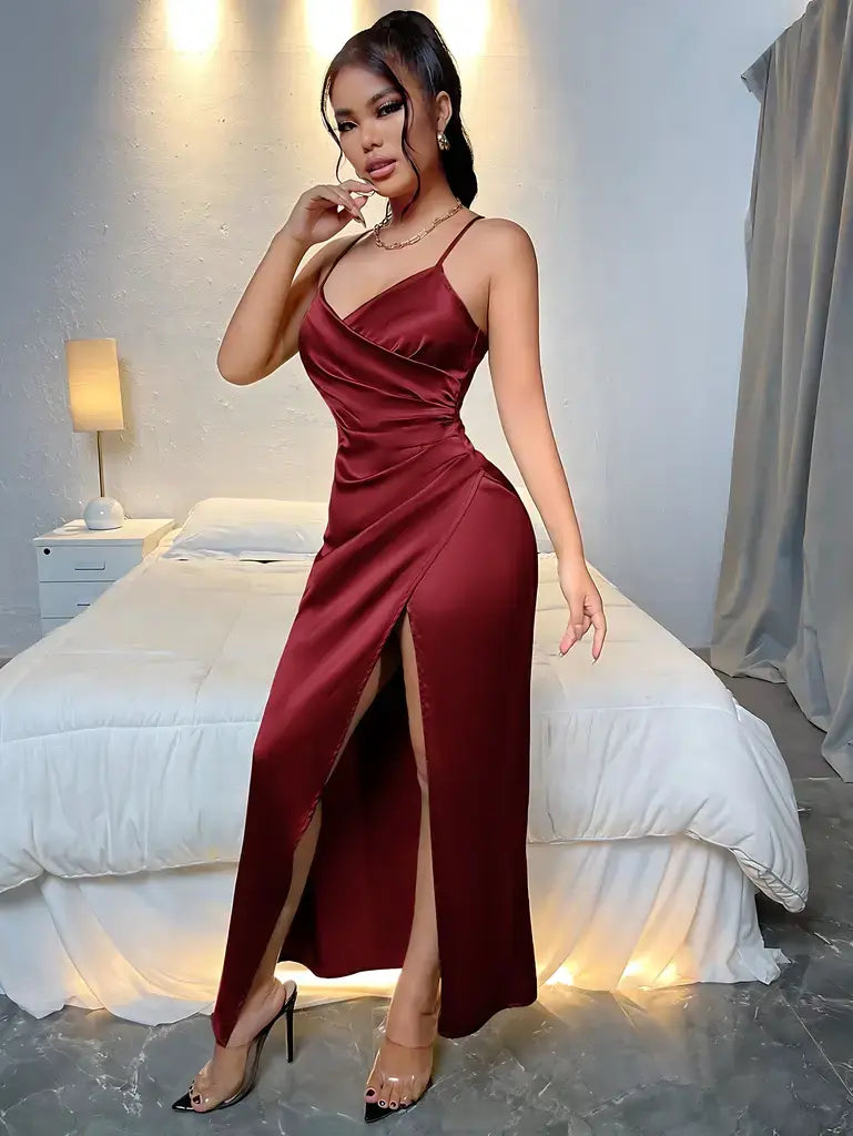 Vestido Longo Vinho