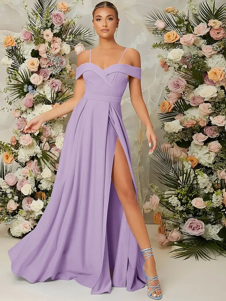 Vestido Longo Elegante Lilás
