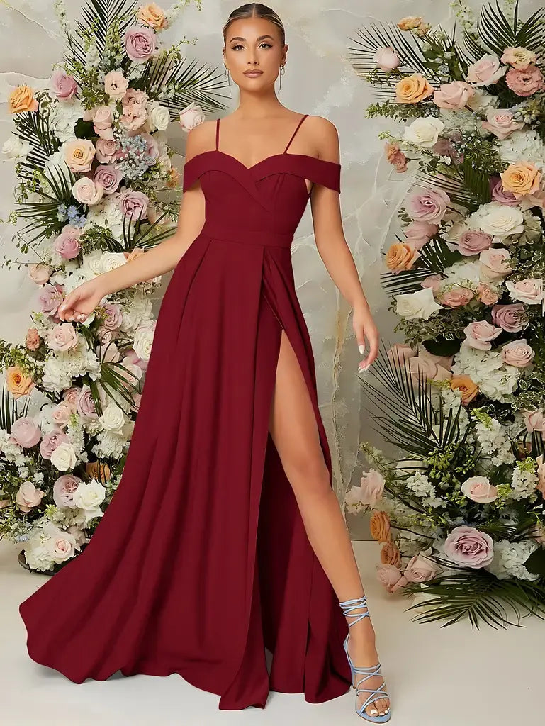 Vestido de Festa Longo Vinho