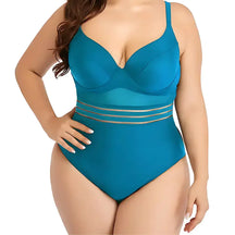 Maiô Plus SIze Disfarça Barriga Azul