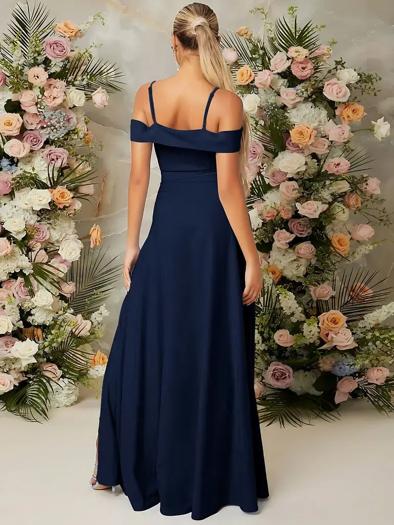 Vestido Longo Elegante Azul Marinho